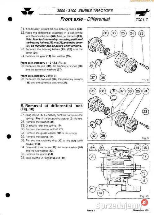 MF 30003100 30503080 3095 3115 instrukcja napraw Pozostałe Zduńska Wola