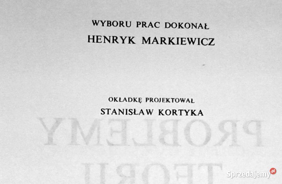 Problemy teorii literatury Roman W Ingarden Chełm sprzedam