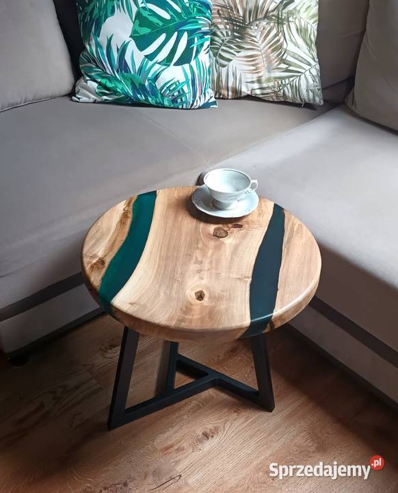 Stolik kawowy żywica epoksydowa orzech włoski Opole