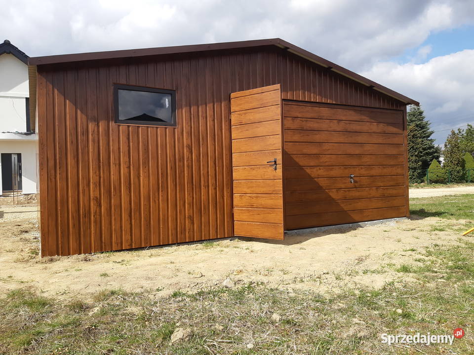 Ładny Garaż Blaszany Drewnopodobny 6x5m Garaże