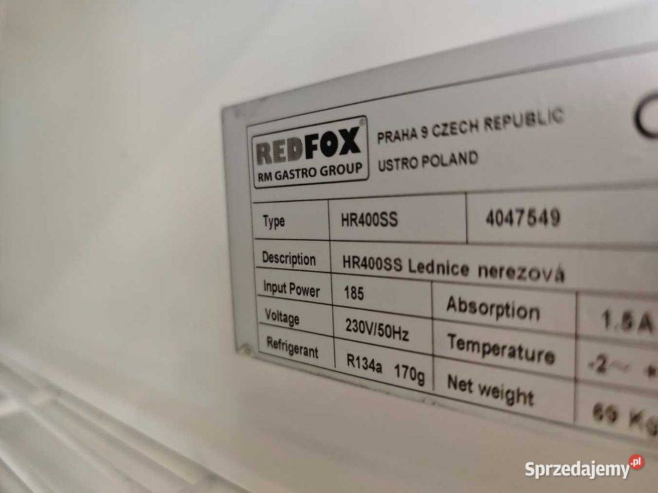 Szafa chłodnicza Gastronomiczna Redfox 350L Góra sprzedam