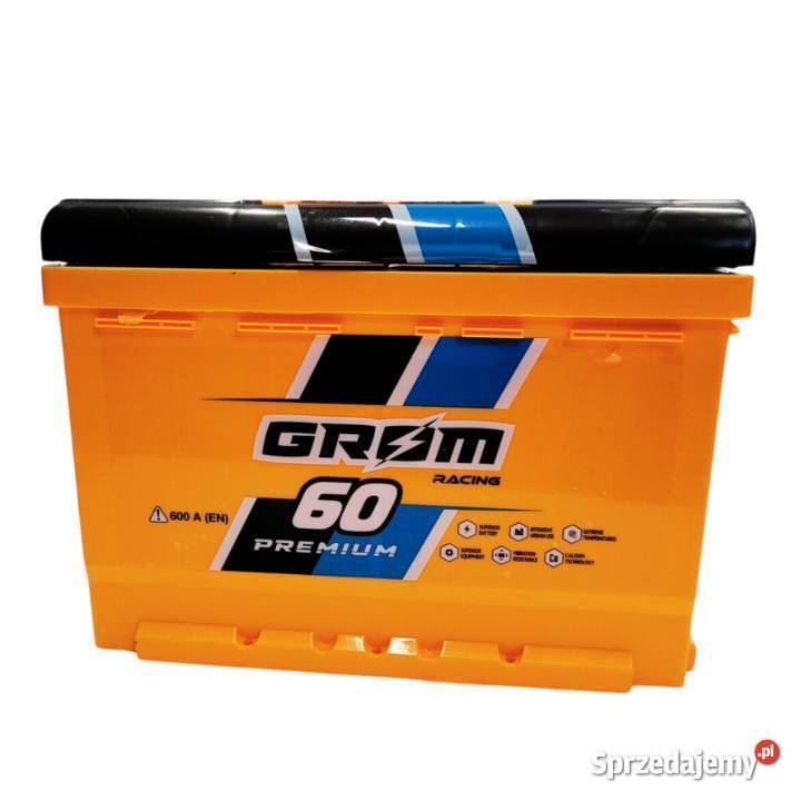 Akumulator Grom Racing 60Ah 600A EN PRAWY PLUS Akumulatory Łomża