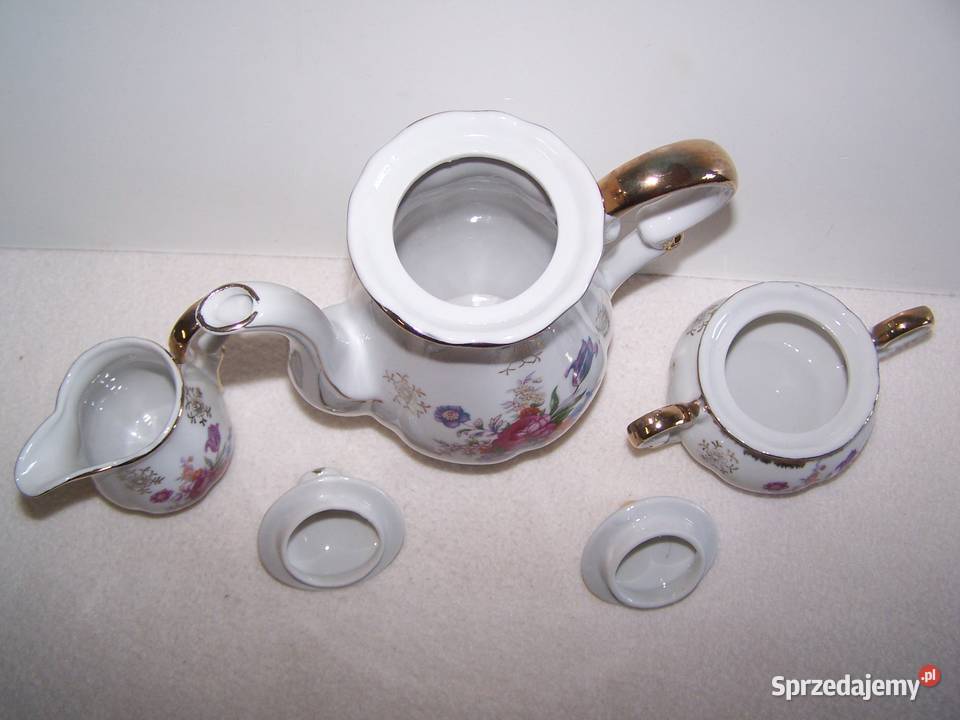 Porcelanowy serwis bukiety kwiatów z bogatym Koszalin sprzedam