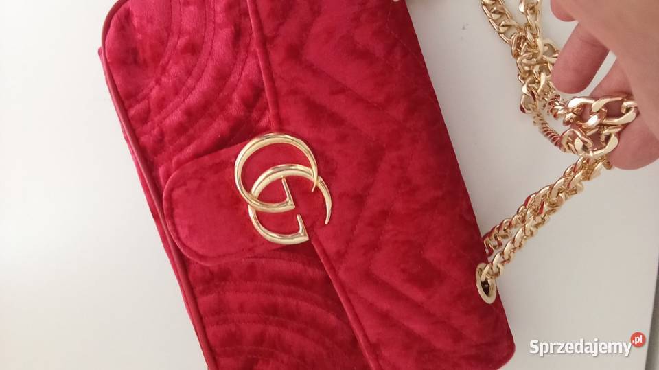 Gucci marmont Velvet handbag red torebka Stalowa Wola