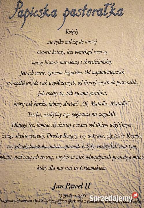 Papieska pastorałka z Ojcem Świętym Janem Pawłem Chełmno sprzedam