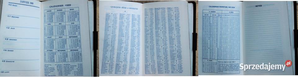 Kalendarz 1988 r z ołówkiem Paryż Francja lubelskie