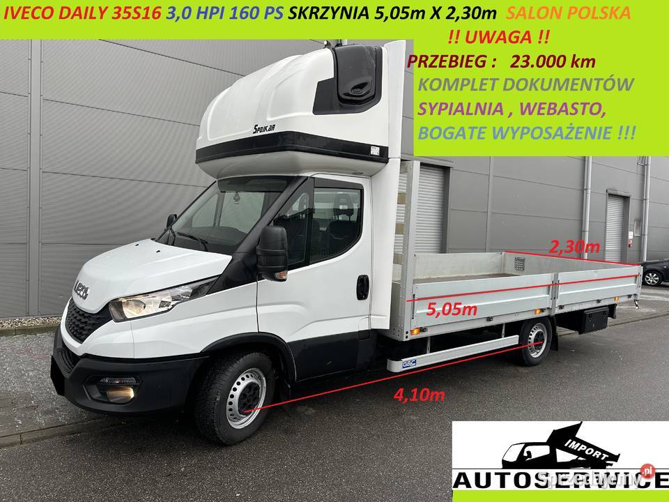 IVECO DAILY 35S16 30 HPI 23000 SALON POLSKA Piekarzew
