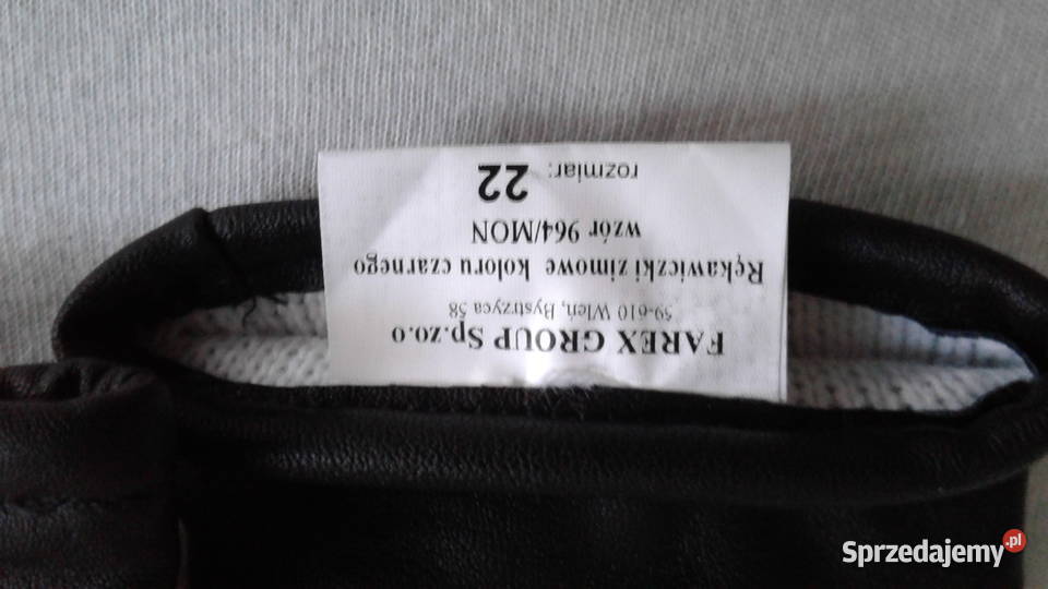Rękawice wojskowe czarne zimowe skóra NOWE mazowieckie Ostrołęka