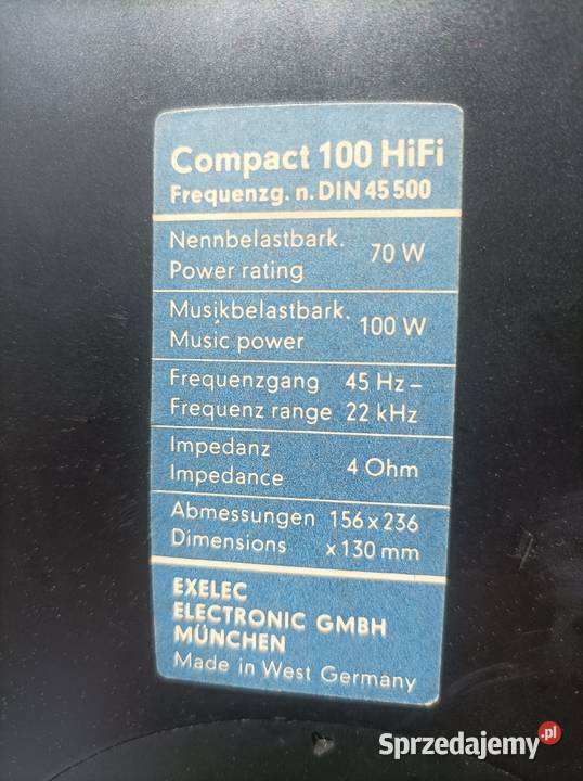 Compact 100 HiFi niemieckie mikro monitorki 3 Płock