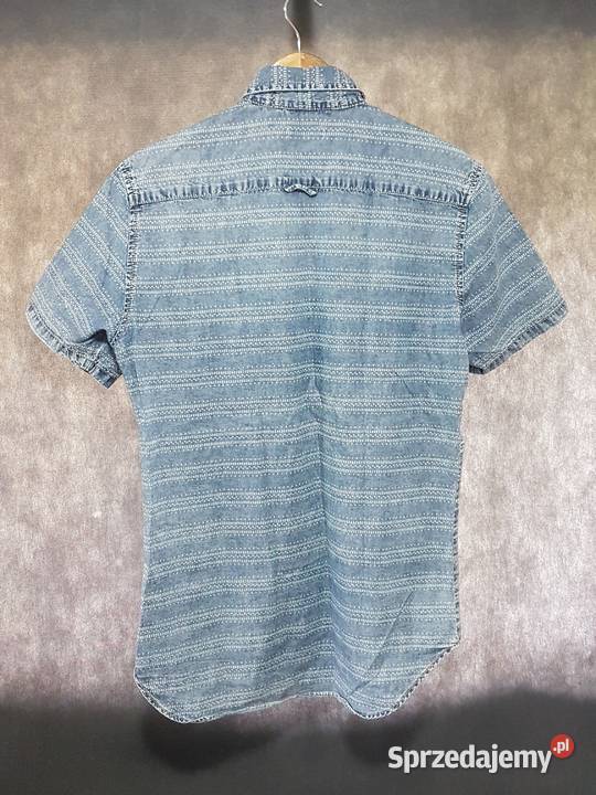 Niebieska Dżinsowa Koszula Z Bawełny dolnośląskie sprzedam