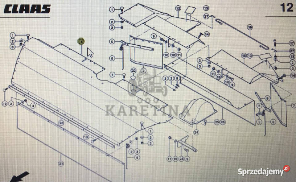 CLAAS 00 0922 988 2CLAAS Corto blacha osłony Pozostałe Jastrzębniki