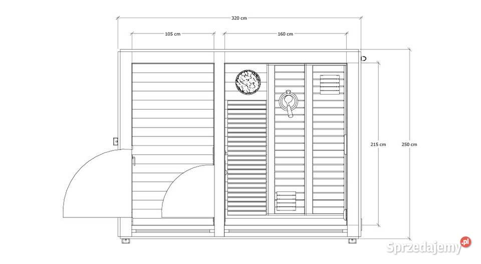 Sauna ogrodowa Xavier 320 x 250 Bielsko-Biała