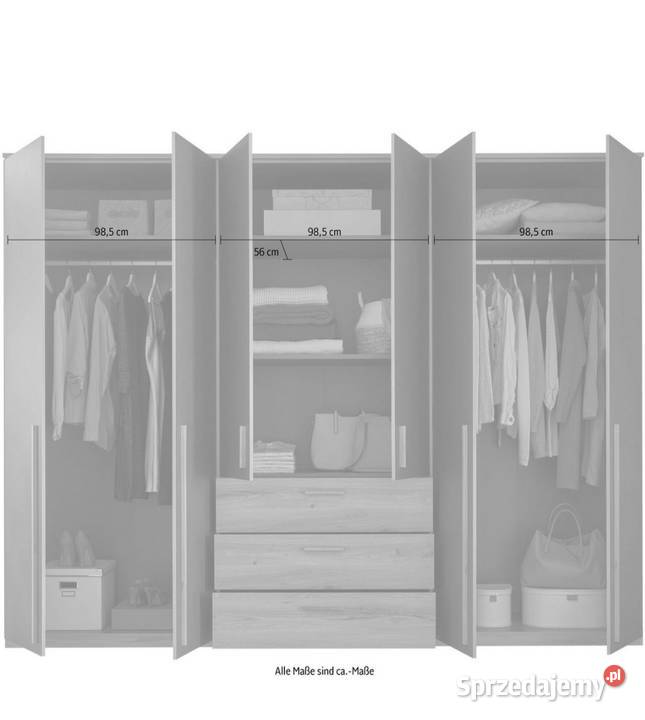 Duża szafa Romano 6d3s 225cm Dom i Ogród Poznań
