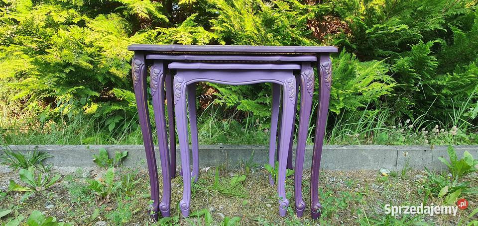 Stolik stoliczki ludwikowskie trojaczki Wrocław