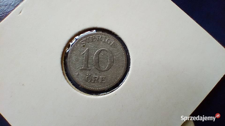 Stare monety 10 ore 1917 Szwecja srebro Lesko