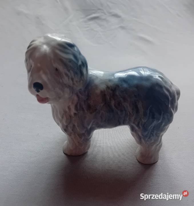 Figurka pies owczarek staroangielski Melba Ware Porcelana i szkło Koźminek