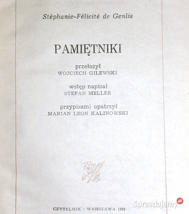 Pamiętniki StphanieFlicit de Genlis Chełm