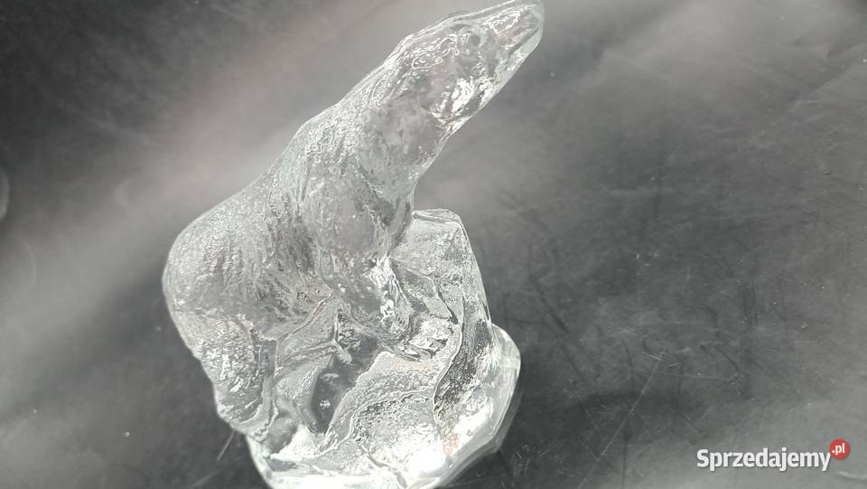 Zabytkowy przycisk do papieru szklany niedźwiedź Zamość