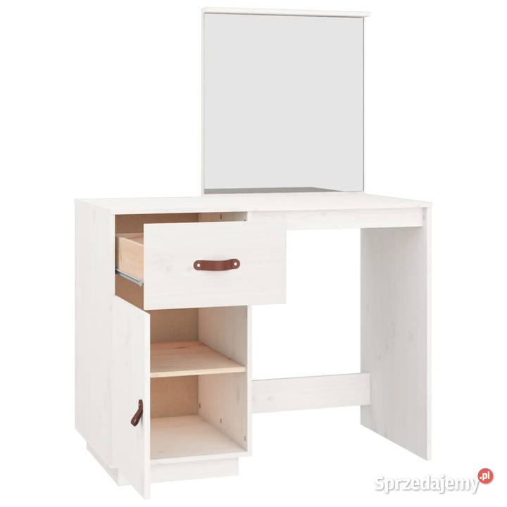 Toaletka biała 95x50x134 lite drewno sosnowe