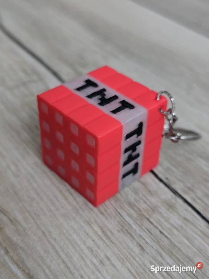 Brelok Minecraft TNT Świeci w nocy Druk 3D Chełm