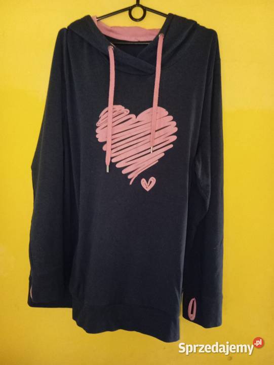Granatowa bluza z kapturem 4XL Plus Size różowe Kaptur Gorzów Wielkopolski sprzedam
