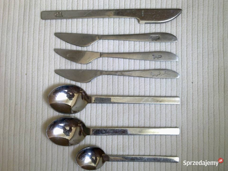 Nóż Widelec Łyżeczka sygnowane napis LOT lata mazowieckie Płońsk