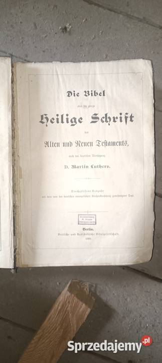 Biblii Marcina Lutra z 1900 roku Antyki Dłużyna Dolna