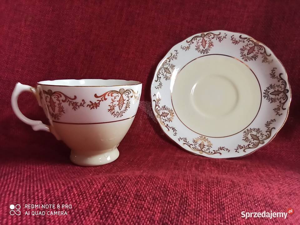 Filiżanka Royal Vale białożółta złoto Made in Gdańsk sprzedam