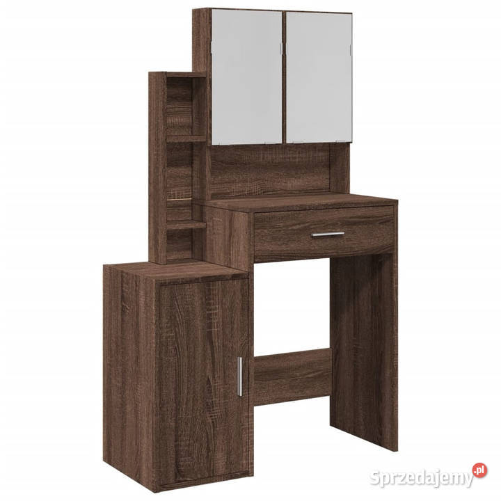 Toaletka z szafką brązowy dąb 80x35x132 WM848240 Warszawa