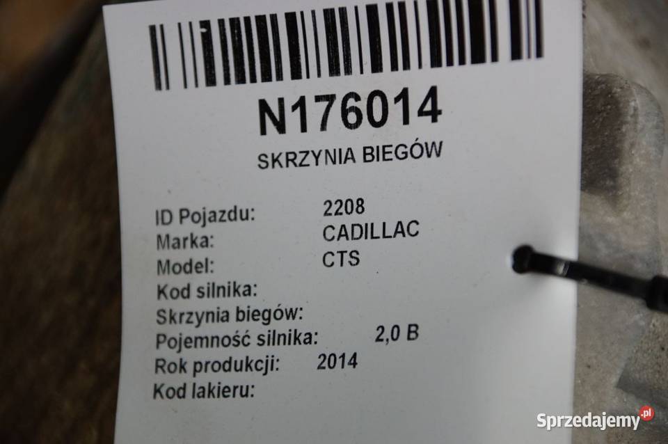 SKRZYNIA BIEGÓW CADILLAC CTS GM6L45 24270951 4X4 Lipno