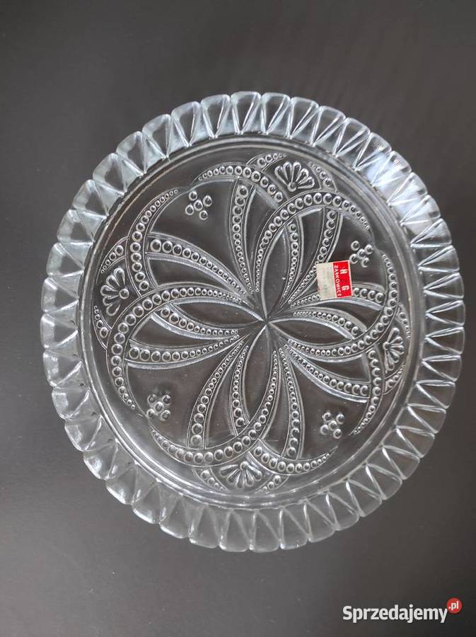 Patera Koral stare szkło PRL Ząbkowice Nowa