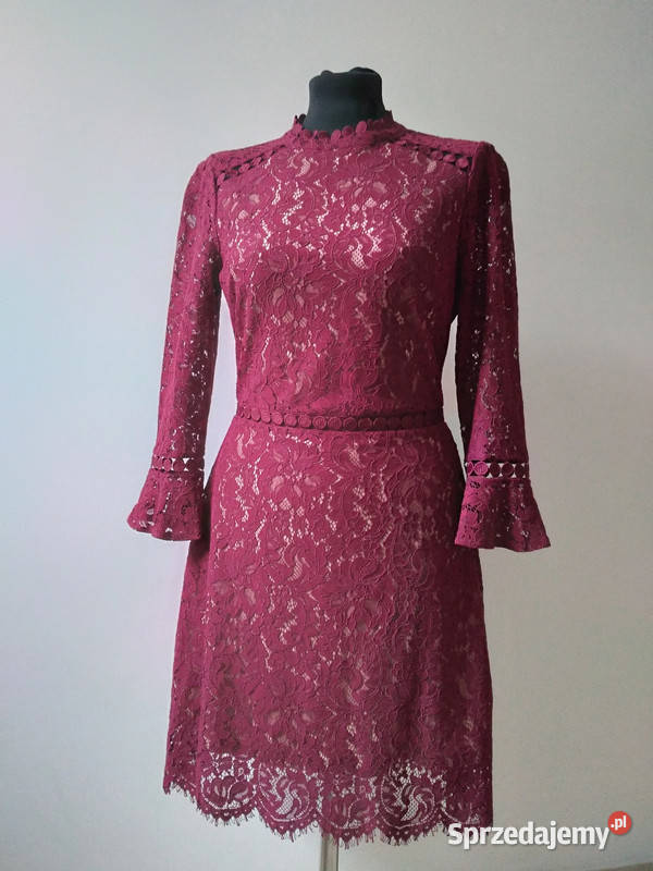 Sukienka z koronki bordowa burgundowa rozmiar kolorowy Kielce