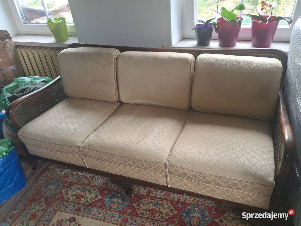 ZABYTKOWA SOFA Z DWOMA FOTELAMI WIKLINOWO Antyki Świerzawa sprzedam