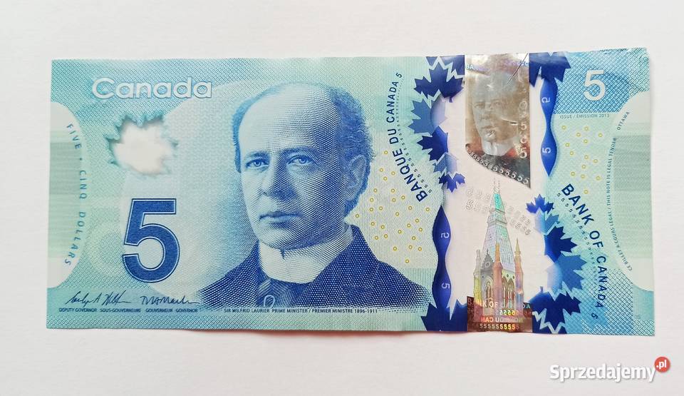 5 2013 banknot polimerowy Canada Wrocław