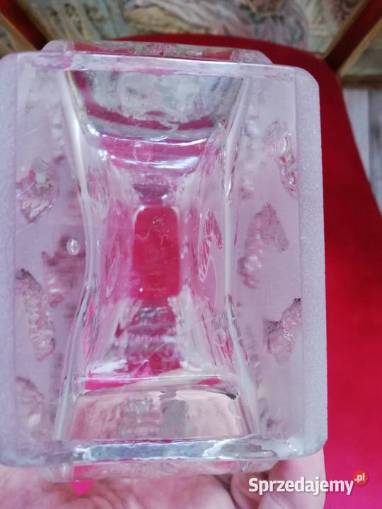 Szklany sygnowany wazon Ingrit Glashutte z Gorlice