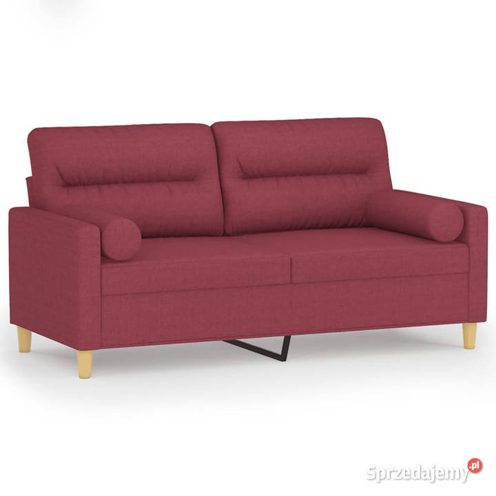 2osobowa sofa z poduszkami winna czerwień 140 sprzedam