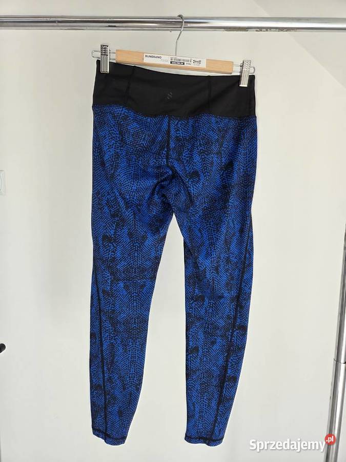 Niebiesko czarne legginsy zwierzęcy wzór Liszki sprzedam