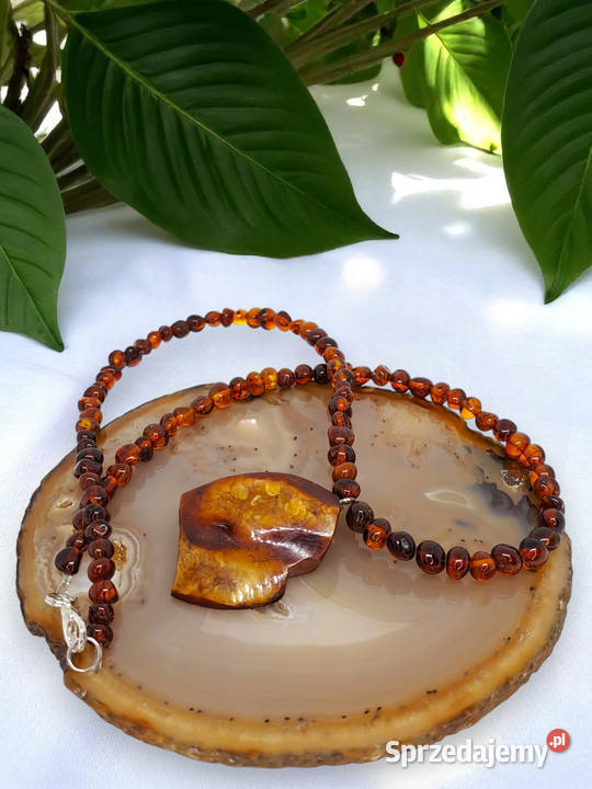 Korale z bursztynu BURSZTYN bałtycki baroczek mazowieckie