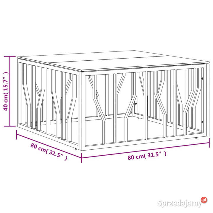 Stolik kawowy srebrny 80x80x40 stal nierdzewna i Warszawa