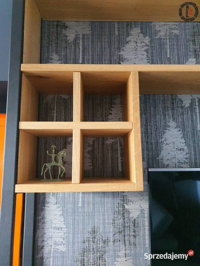 Regał drewniany zabudowa TV regał dębowy Nowy Sącz