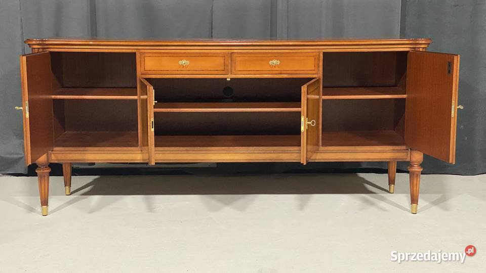 Intarsjowana komoda na zwężanych nogach Warrings Gryfice sprzedam