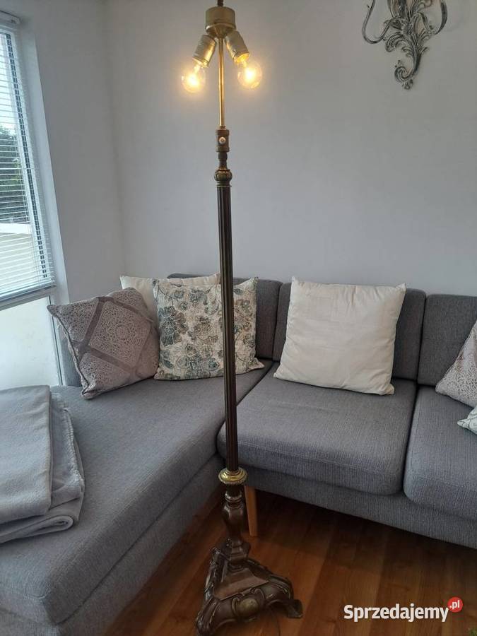 Antyczna mosiężne lampa podłogowa