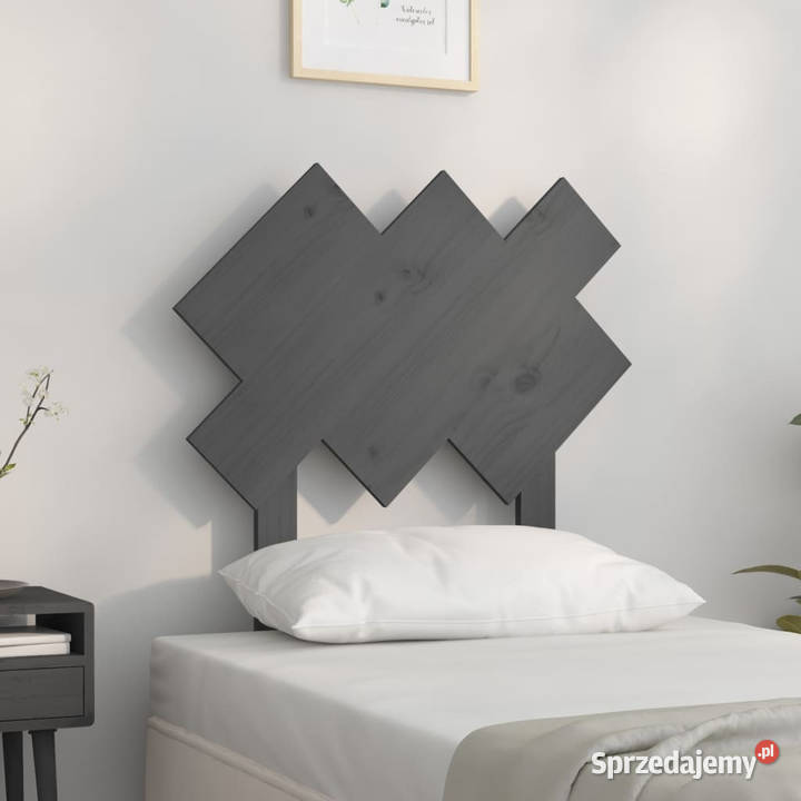 Wezgłowie łóżka szare 725x3x81 lite drewno Warszawa