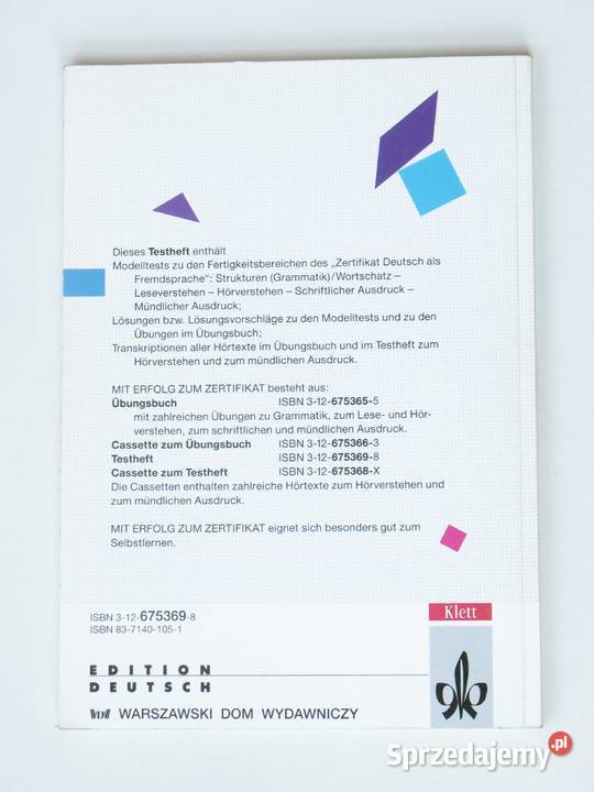 Mit Erflog zum Zertifikat Testheft H Eichheim G Rok wydania 1996 małopolskie