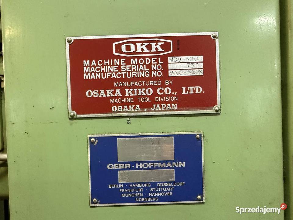 Centrum obróbcze OKK MCV500 śląskie Tarnowskie Góry