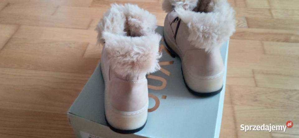 Buty damskie zimowe skóra naturalna kożuszek 27cm Kozaki Białobrzegi