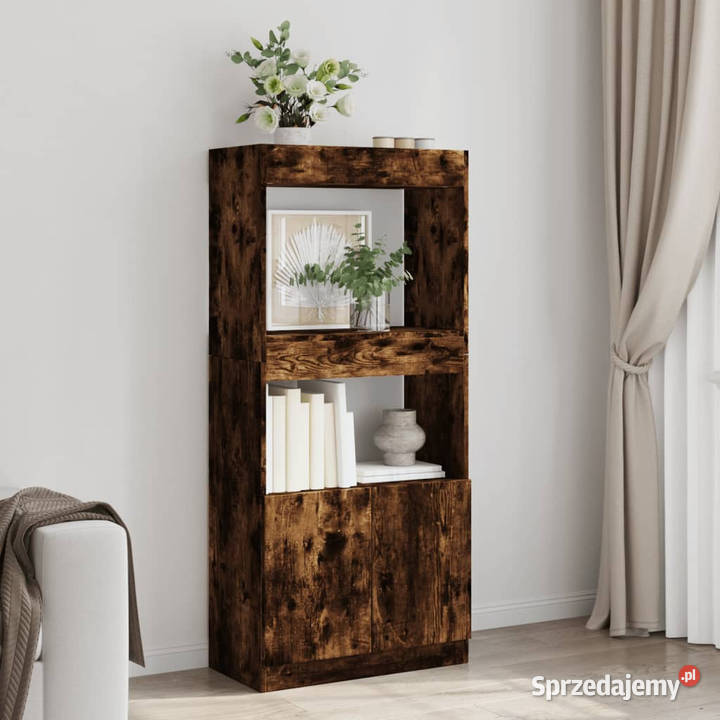 Wysoka szafka przydymiony dąb 63x33x140 WM855110 Warszawa