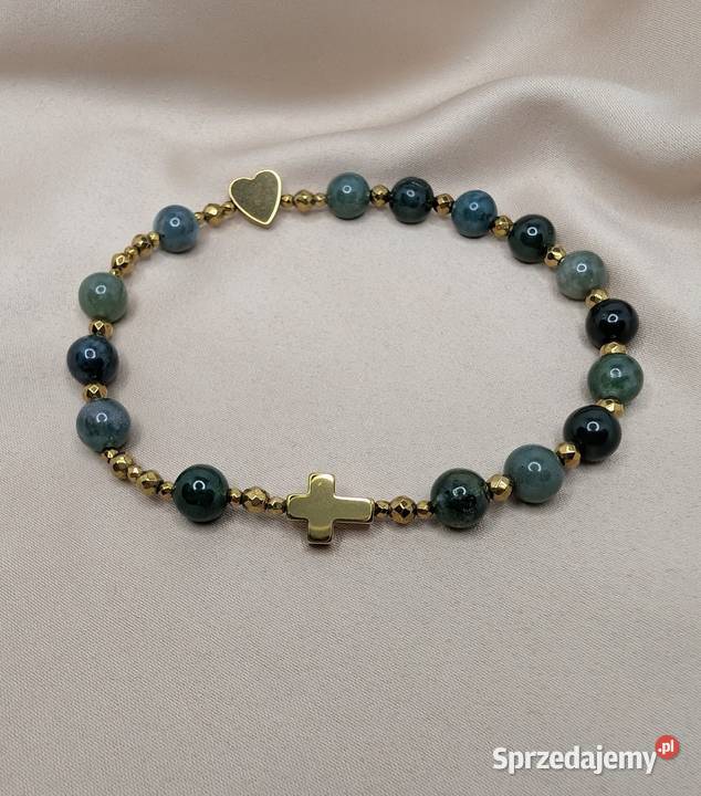 Bransoletka różaniec kamienie agat mszysty opolskie Opole