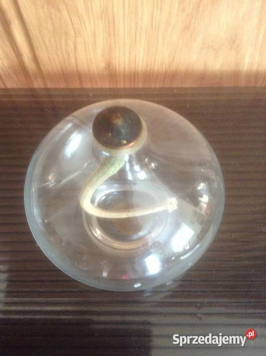 Szklana lampka olejowa z mośiężną końcówką knota przezroczysty Opole