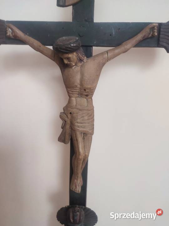 XlXwieczny drewniany krzyż z Matką Boską Antyki Dulcza Wielka sprzedam